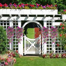 4pcs Outdoor Artificial Hanging Flowers, Fake Convolvulus With Eucalyptus Leaves, UV-Resistant Realistic Hanging Dwarf Convolvulus Plants For Home Garden Decor - Multicolor - View 6