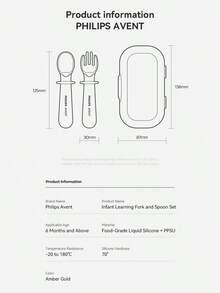 Philips Avent 2 件装硅胶婴儿勺叉喂养套装 - 防呛噎，适合 6 个月以上宝宝自主进食 - 彩色 - 查看 12