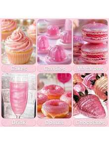 可食用闪光粉亮片珠光粉食品装饰撒粉，适用于饮料、葡萄酒、蛋糕、糖果、甜点、烘焙店、餐厅、素食 - 彩色 - 查看 5