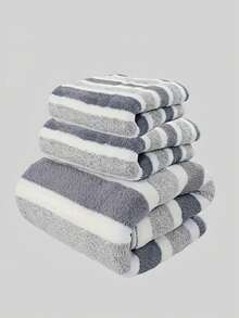 1/2/8/12件装特大号浴巾套装，奢华柔软条纹图案，超强吸水速干，适合日常使用，可用作浴巾、手巾，超柔软，是家庭浴室、美容院、酒店、健身房等场所的理想之选。尺寸约为27.56*55.12英寸