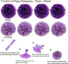 Hanging Paper Pump Fans, Triangular Strips And Paper Circles With Glitter, Garland, Decorative Paper For Parties, Weddings, Birthdays, Festivals, Christmas, Events, Carnivals - 紫色 - 查看 4