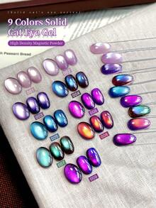 9 Colors Cat Eye Gradient Gel Polish Bottle, High Saturation Semi-Solid Nail Polish Gel, Nail Salon & DIY Manicure - Multicolor - View 3