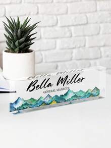 1pc Customized Acrylic Desk Name Plate, Customizable Text, 20 Styles, Personalized Employee Appreciation Gift - Acrylic Desk Name Plate Customization - Gift For Teachers, Colleagues, Nurses, Managers - Multicolor - View 25