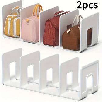 4-Compartment Acrylic Storage Rack - Wallet, Handbag, File Multi-Function Organizer, Freestanding Modern Transparent Divider Storage Box, Suitable For Wardrobe, Desk, Retail Display, Home Organization, Wallet & Purse Holder