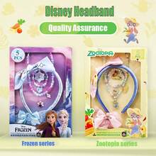 Disney Headband, Frozen Figurine Children's Headwear, Necklace, Bracelet Set, Birthday Gift, Party Decoration, Small Souvenir, Giveaway
