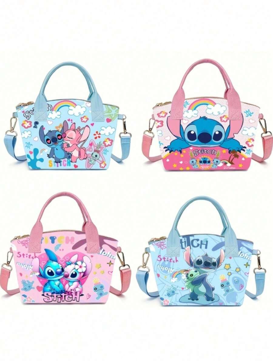 Stitch Crossbody Bag - Casual Shoulder Bag With Adjustable Strap And Convenient Zipper - Suitable For Daily Commute And Birthday Gift - Available In Blue, Pink And Patterned Styles - Multicolor - View 1