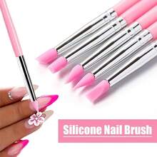 5支装美甲雕刻笔套装，5种不同形状，笔尖采用柔软硅胶材质，适用于各种3D图案的雕刻和压花。搭配不同粗细的美甲刷，可绘制不同形状的线条。 - 彩色 - 查看 5