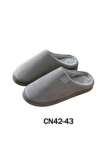 Pantuflas cálidas para hombres para uso en interiores en otoño e invierno, antideslizantes, resistentes al desgaste, pantuflas esponjosas para hombre en invierno [corre un tamaño pequeño], zapatillas de casa con suela gruesa y cálida para hombres y mujeres, pantuflas con forro de felpa adecuadas para otoño/invierno