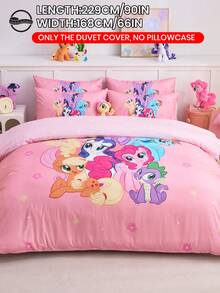 MY LITTLE PONY 2/3件套床上用品，可爱卡通图案，舒适透气，亲肤柔软，不易起球，家用纺织品，房间装饰，包含1个被套和1/2个枕套，不含被芯，适用于单人床/双人床/大号床/特大号床，四季皆宜，可机洗，精美礼品，通过OEKO-TEX认证 - 彩色 - 查看 25