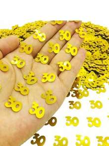 1包15克金色20/30/40/50周年纪念彩纸，50数字生日彩纸，50周年结婚纪念日派对餐桌装饰，派对彩纸，毕业装饰 - 金色 - 查看 6
