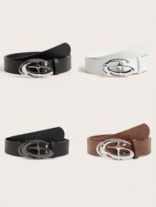 1 条男士交叉扣皮带，韩版时尚休闲简约腰带，百搭日常佩戴 - 彩色 - 查看 10