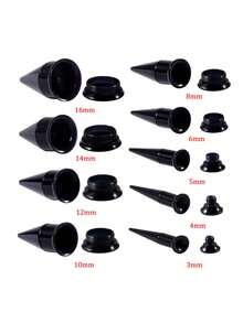 2件套锥形尖刺亚克力耳塞扩耳器套装，二合一耳廓扩张器螺丝套装穿刺饰品 - 擴耳器 - 查看 9