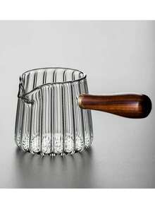 新款玻璃小奶壶，手工吹制玻璃奶杯，咖啡浓缩咖啡量杯，木柄小奶壶，奶杯 - 彩色 - 查看 4