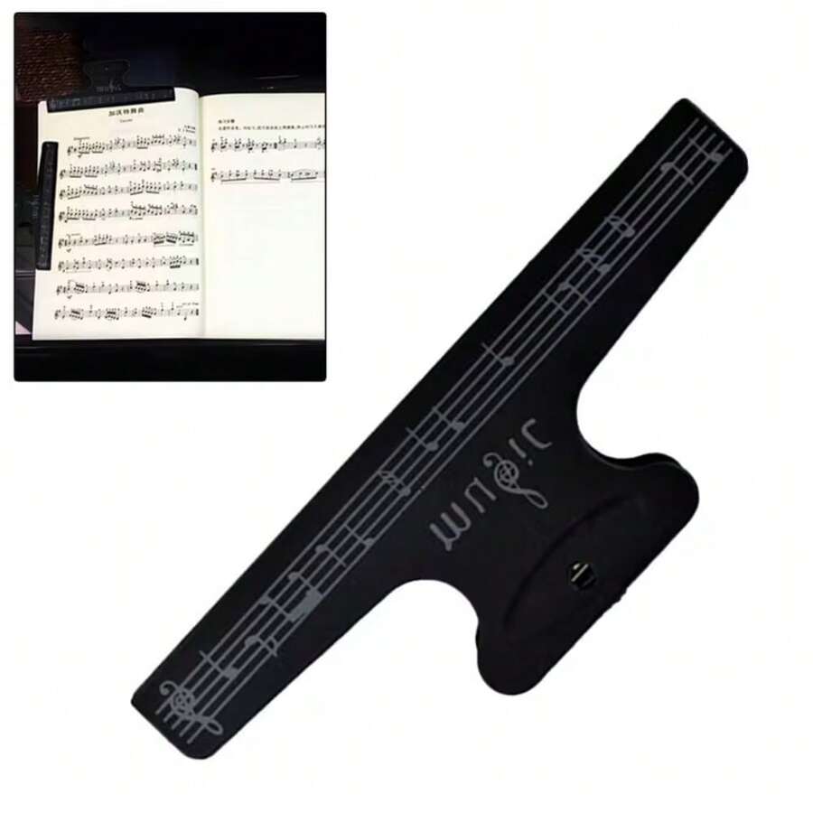 1pc Professional Music Score Clip, High-Grade Music Score Clip, File Folder, Piano Clip, Book File Folder, Musical Note Binder Clip, Piano Music Score Clip, Drum Clip - Heavy-Duty ABS Structure, Ergonomic Handle, Durable & Compact Page Turner, Suitable For Guitar, Drum, Erhu, Violin And Piano - Multicolor - View 1