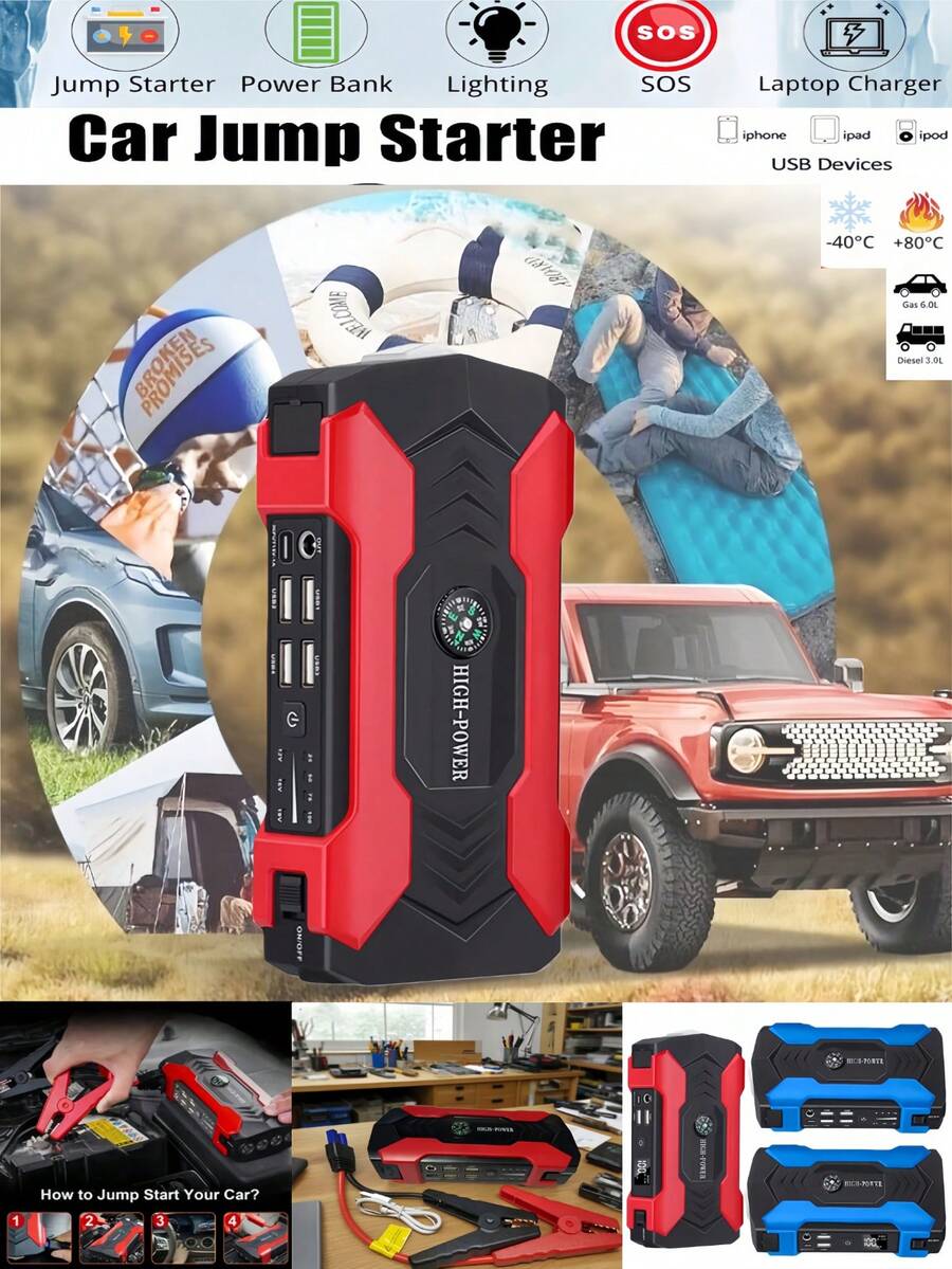 Arrancador de coche / Dispositivo de arranque / Banco de energía móvil / Arrancador de coche / Cargador de coche