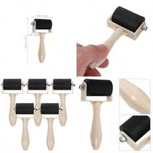 Garneck Rodillo de Grabado para Impresion 5 Piezas Herramienta de Manualidades de Plastico y Goma Rodillo para Pintura y Pegamento Adecuado para Bricolaje y Arte InfantilDurable, Sólido - Multicolor - Ver 1