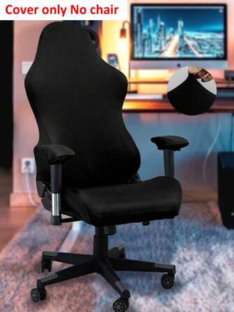 Set de 4 fundas para silla de juegos de unicolor, modernas, elásticas, ligeras y transpirables de poliéster, desmontables y lavables, que proporcionan una experiencia de juego cómoda y elegante