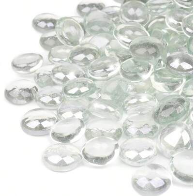 GASPRO 20 Lbs Fire Pit Glass For Propane Fire Pit 3/4 Inch Fire Glass Beads For Fireplace Fire Pit Table Glass Rocks For Landscaping- Clear