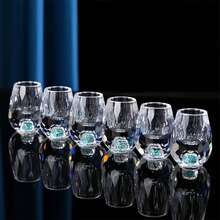 0.5oz/15ml Huajing Jinshan Whiskey Glass, Premium Glassware For Home Use, High-End Wine Set, Handcrafted Cocktail Glass, Also Suitable For Vodka And Home Bar Decor - Multicolor - View 11