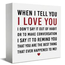 1pc Rustic Wooden Box Sign With "I Love You" Romantic Quote - Heartfelt Desktop Decor For Home Office, Bedroom, Or Gift For Friends & Family, Perfect For Valentine'S Day Or Special Occasions, Gift Item | Heartfelt Message | Natural Wood Finish, Love Decor - White - View 6