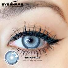 EYESHARE New Pair Of Colored Contact Lenses For Anime, Cosplay, Pink, To Enlarge Eyes, Blue/Gray, Colorful Makeup, Purple/Green/Red Beauty Pupils, 14.50 Mm (No Prescription) - 藍色 - 查看 3