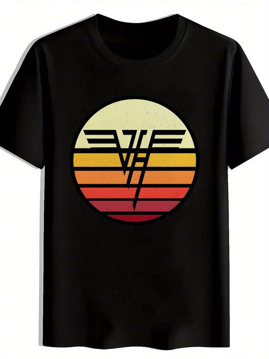 Camiseta gráfica retro de banda de rock para hombres - Camiseta casual de verano de poliéster con cuello redondo y diseño de vintage. Ligero; Transpirable para viajar. Playa. Vacaciones. y regalos para festivales deúsica. Camisa de Playa - Negro - Ver 1