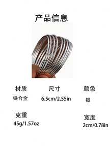 10pcs Women Simple Smooth Silver-Tone Bangles, Great Gift For Ladies, Teens, Valentine's Day Present - Silver - View 6