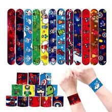 Set de 12 piezas Pulseras de Spiderman como recuerdos de fiesta de cumpleaños de Spidey, suministros de fiesta de Los Vengadores, pulseras de golpe, juguetes de aula, bandas de muñeca Papa Círculo - Multicolor - Ver 2