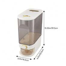LIVINGANDHOME Living And Home 5/10KG Airtight Large Capacity Rice Dispenser,Food Storage Container,Kitchen Storage Organizer,Large Grain Container Storage With Lid Measuring Cylinder Moisture Proof Household Cereal Dispenser Bucket For Kitchen Soybean Corn - White - View 12