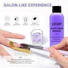 LXYJOY Nail Art Kit With 30g Pink Acrylic Nail Polish And 75ml Odorless Acrylic Nail Monomer Liquid , Crystal Glass And 1pc Nail Art Brush Nail Art Equipment Perfect For Salon & DIY Home Usesuitable For Beginners To Extend Suitable As A Gift For Mother, Girlfriend - Baby Pink - View 3