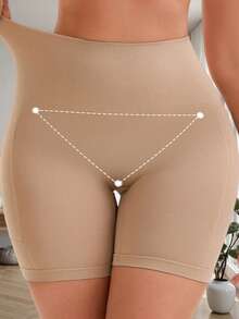 高腰条纹塑身收腹提臀裤，产后腹部塑形打底裤（女士款） - 杏色 - 查看 6