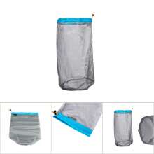 Ultralight Mesh Drawstring Sack Outdoor Travel Hiking Camping Stuff Storage Bag(Blue XL) - Gris - Ver 4