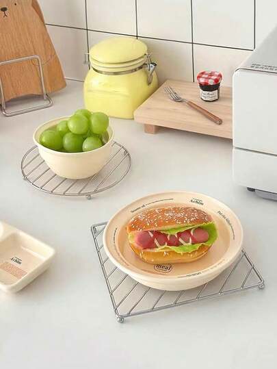 1pc Thick Stainless Steel Pot Holder, Heat Insulation Mat, Kitchen Multipurpose Steamer Rack, Anti-Scald Bowl Dish Rack