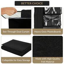 Paquete de 2 soportes para sombreros con cubierta antipolvo, organizador de 6 estantes para gorras de béisbol, moderno soporte para gorras de negro, organizador de gorras de ahorro de espacio - Negro - Ver 4