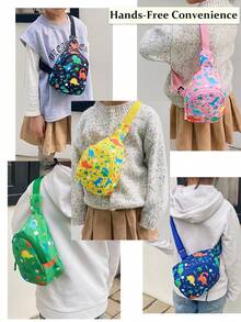 1pc Mini Cute Cartoon Dinosaur Nylon Zipper Closure Cute Chest Bag Crossbody Bag Coin Purse,Kids Dinosaur Print Waist Bag,Fashionable Kids Pouch, Mini Chest Bag, Multi-Purpose Storage Bag, Party Gift Coin Bag, Outdoor Sports Bag- Mini Adjustable Fanny Pack With Cute Cartoon Dino Pattern, Unisex Child Belt Bag For Travel, Outdoor Activities, And Daily Adventures, Lightweight & Durable With Secure Zipper, Holds Phone, Keys, And Small Essentials In Black, Blue, Pink, Green, And Yellow[US Local Warehouse]The Best Gift Choice, Birthday Gift, Christmas Gift - Nhiều màu - Xem 8