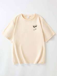 Women Casual Round Neck Short Sleeve T-Shirt With "Espresso Martini Coffee Club" Graphic, Summer - Apricot - View 5