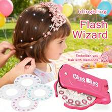 1 Set 180pcs Diamond Stickers/Girls Hair Jewelry Pressing Diamond Hair Accessories DIY Kit, Children Dress Up Hair Ornament Toy/Diamond Jewelry Hair Styling Tool/Glamorous Series Charm Girls Makeup Birthday Gift Toy (Some Accessories Color Random) - Pink Hair Clip - View 8