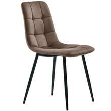 Esszimmerstuhl (4 St), ,4er-Set Polsterstuhl Design Stuhl Mit Rückenlehne,Sitzfläche Aus Samt Gestell Aus Metall - Brown - View 6