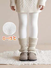 1件装保暖内衬舞蹈紧身裤，带脚蹬和防滑鞋底，加厚保暖，适合秋冬季穿着 - 白色 - 查看 8