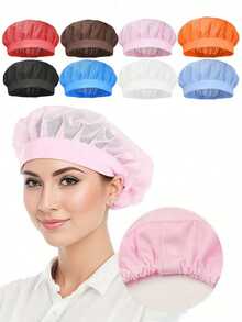 1pc Breathable Chef Hat,360 Degree Air Circulation Work Caps,Dust-Proof And Comfortable Chef Hat,Mesh Dust-Proof Hat - Multicolor - View 2