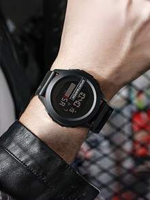 LED数字手表 - 学生手表，适合中学生，户外运动数字手表，多功能，夜光，日期，星期，秒表，闹钟 - 黑色 - 查看 10