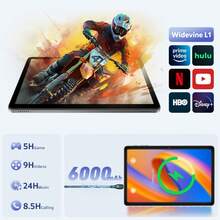 Qetupa 10.1 Inch Tablet Computer,Equipped With Android 15 System,8GB RAM + 128GB Storage Space,Android Tablet,T7250 Octa-Core Processor,Equipped With 1280*800 High-Definition IPS Touch Screen,5 Million + 8 Million Pixel Dual Cameras,6000 MAh Battery,Expandable Up To 1TB,Supports 802.11n 2.4G/5G Dual-Band Wireless Network. - Màu xanh lam - Xem 5