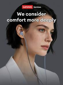 Lenovo 联想 YF37 有线入耳式耳机，3.5mm 和 Type-C 接口，Hi-Fi 音质，环绕立体声，适用于音乐、游戏，配备降噪麦克风，佩戴舒适，便捷的线控，兼容智能手机和平板电脑。 - 藍色 - 查看 9