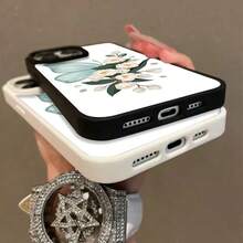 High-Quality Macaron Acrylic Magnetic Phone Case,Butterfly Garden Bliss A  White Floral Arrangement Magnetic Charging Phonecase Handy Case, Handy Cover For  11 12 13 14 15 16 17 17 Air 17 Pro 17 Pro Max Shock Resistant Protective Case - Rosa - Ver 7