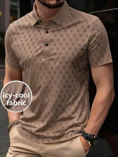 Camisa polo con estampado total para hombre