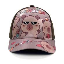 1pc Kids Cartoon Capybara Print Cute Baseball Cap, Wide Brim Sun Visor Hat For Vacation & Travel - Capybara - View 15