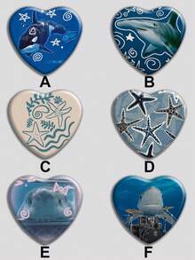 心形徽章，经典时尚徽章/胸针，2D平面设计，高品质金属饰品，适合装饰衣服、帽子、背包，是送给朋友、同学、同事和家人的趣味礼物。 - 彩色 - 查看 2