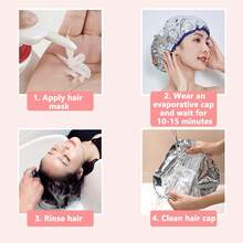 10pcs Heart-Shaped Makeup Remover Pads With Headband, Compressed Round/Heart-Shaped Facial Cleansing Pads, Waterproof Foil Shower Cap, Foil Aluminum Hair Mask Cap, Self-Heating No Electricity Steam Cap, Home Hair Treatment Cap - Multicolor - View 7