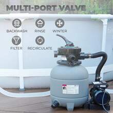 12" Sand Filter For Above-Ground Pool Up To 10,000 Gallons Media Filter Included - Multicolor - View 3