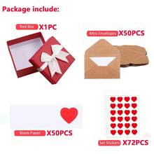 50 Blank Note Cards And Envelopes Mini Envelopes With Blank Cards And Gift Box 60 Pcs Vintage Message Paper Scrolls Paper Scrolls Write-On-It Valentine Message Paper Roll Tiny Valentines Day Card Bulk Couple Gifts Little Love Notes For Him Her Cute Gifts For Boyfriend Girlfriend Gift - 彩色 - 查看 13